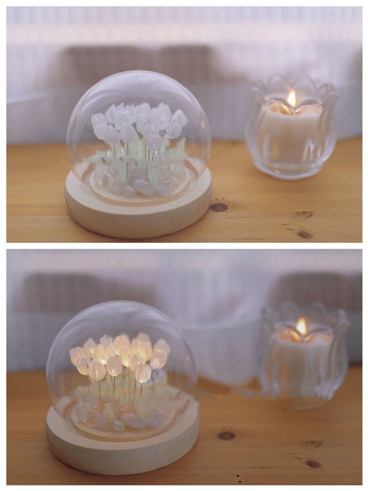 Heat Shrinkable Led Tulip Night Light Manual Diy Material Package